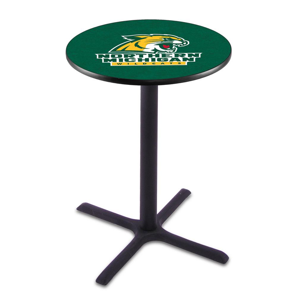 L211 Northern Michigan University 36' Tall - 36' Top Pub Table w/ Black Wrinkle Finish. Picture 1