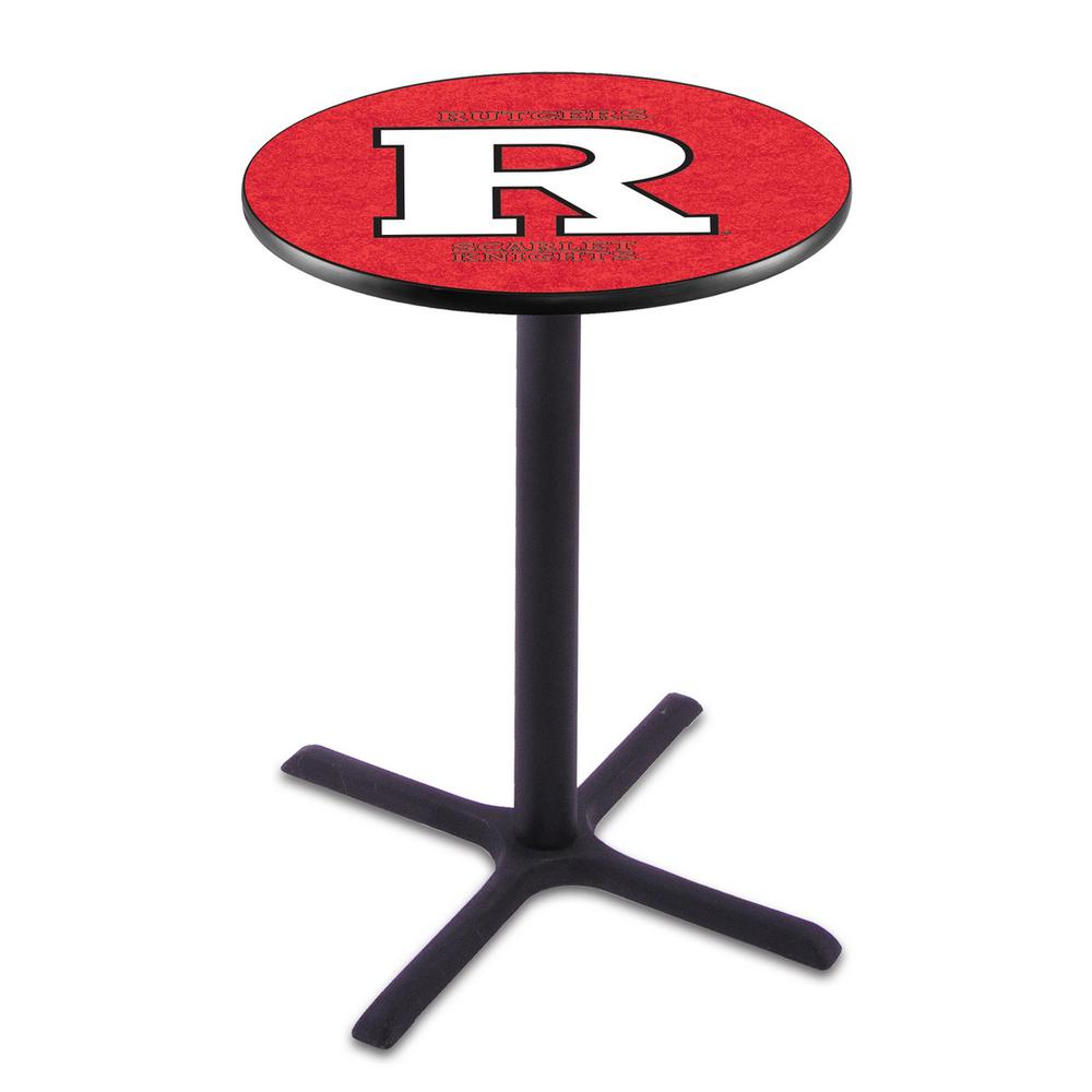 L211 Rutgers 36" Tall - 36" Top Pub Table with Black Wrinkle Finish. Picture 1