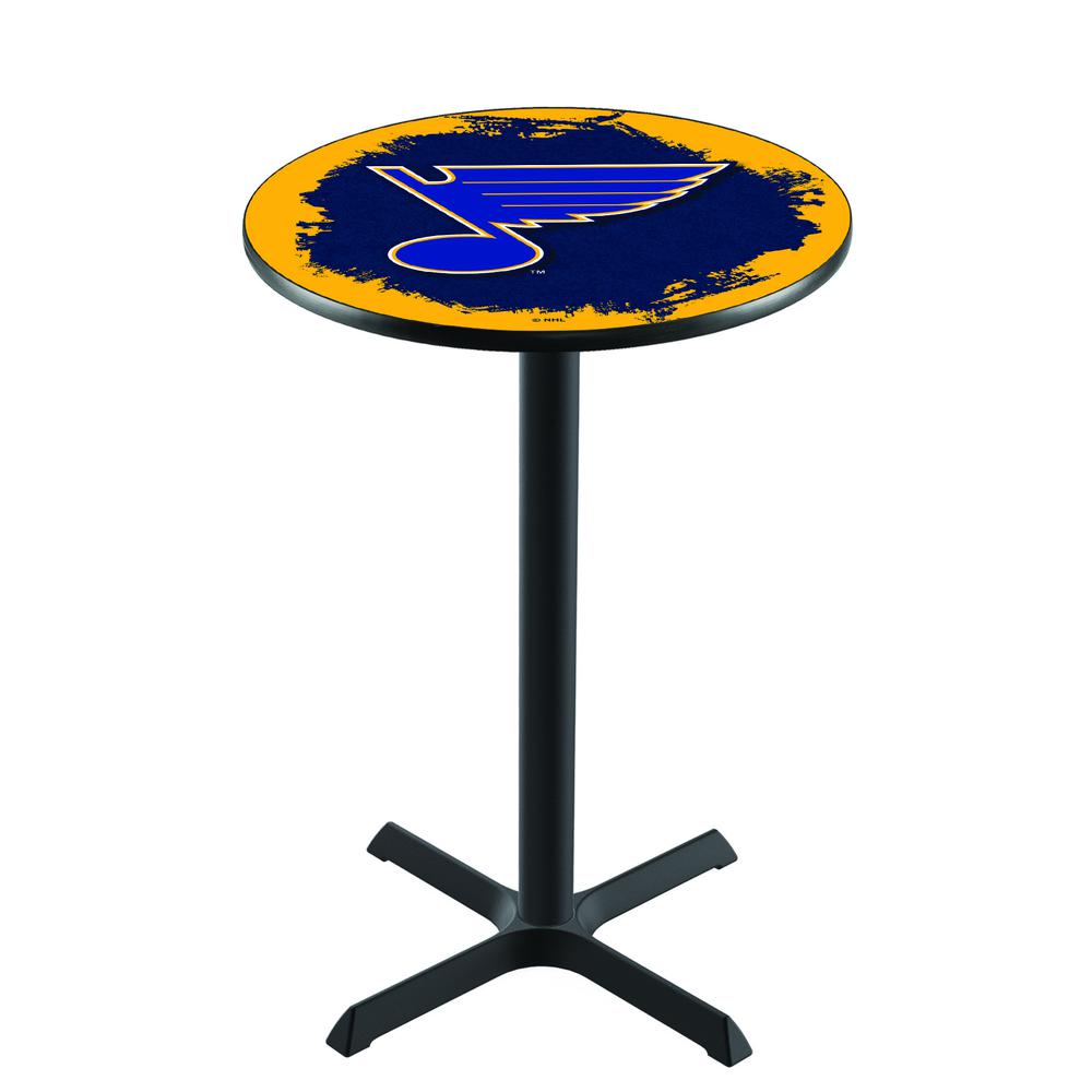 L211 St Louis Blues 36' Tall - 36' Top Pub Table w/ Black Wrinkle Finish (5526). Picture 1