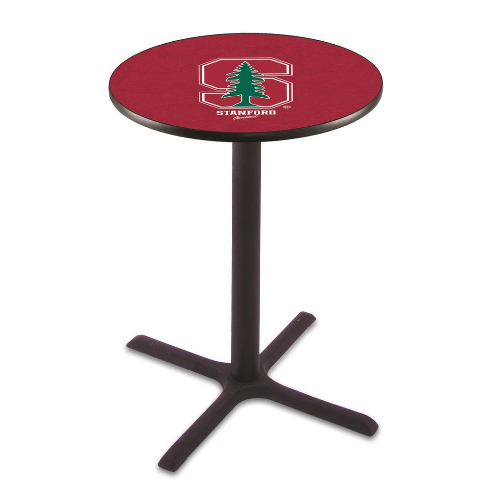 L211 Stanford University 36' Tall - 36' Top Pub Table w/ Black Wrinkle Finish. Picture 1