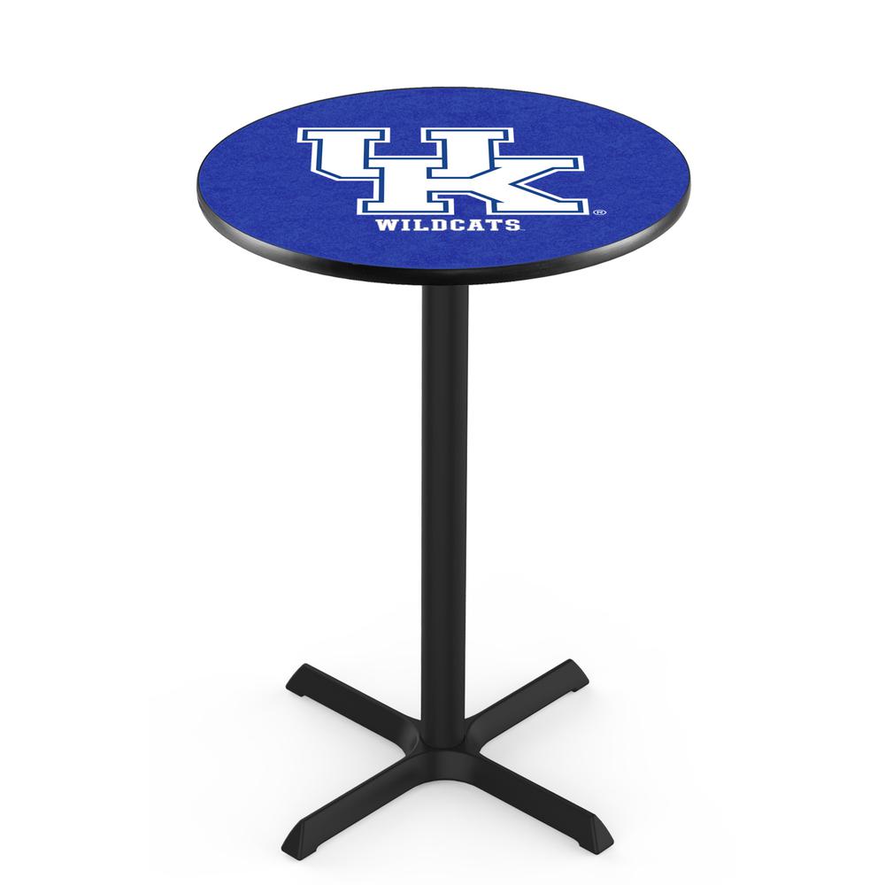 L211 University of Kentucky (UK)  36" Tall - 36" Top Pub Table with Black Wrinkle Finish. Picture 1