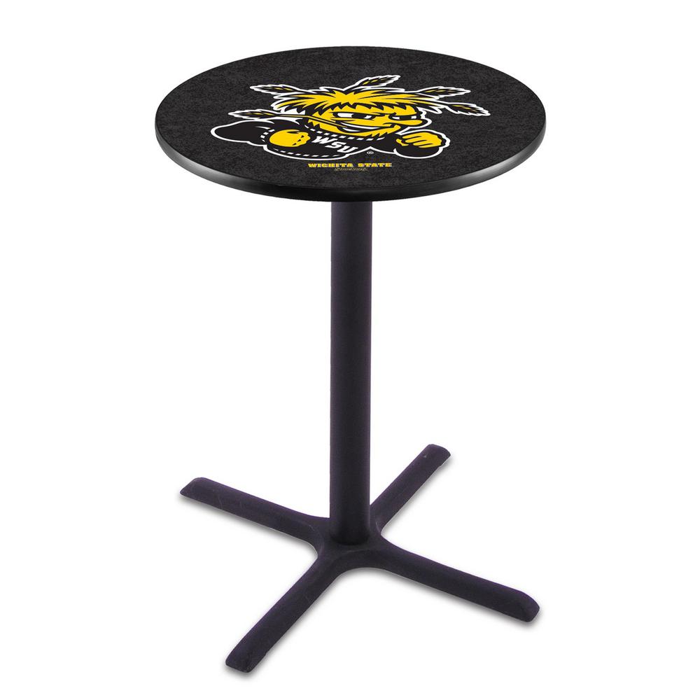 L211 Wichita State University 36' Tall - 36' Top Pub Table w/ Black Wrinkle Finish. Picture 1