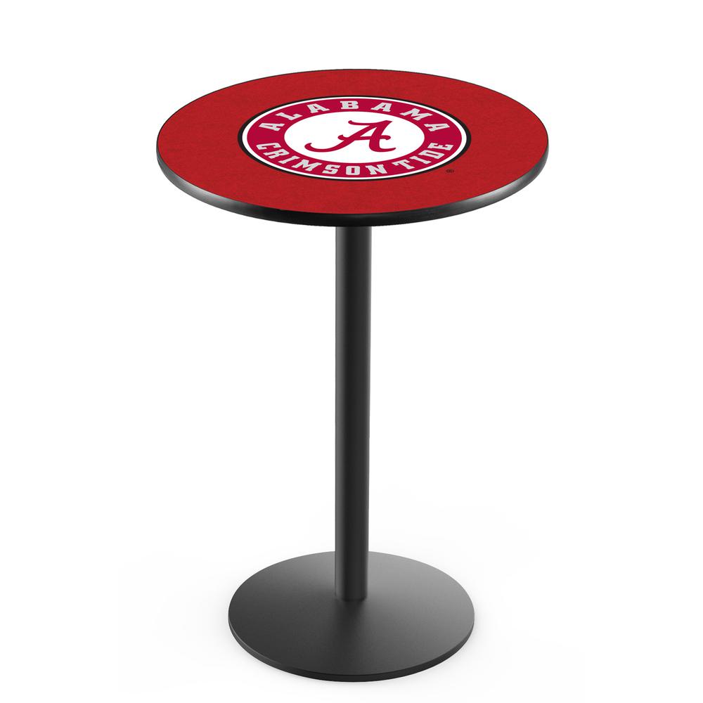 L214 University of Alabama (Script A)  36' Tall - 36' Top Pub Table w/ Black Wrinkle Finish. Picture 1