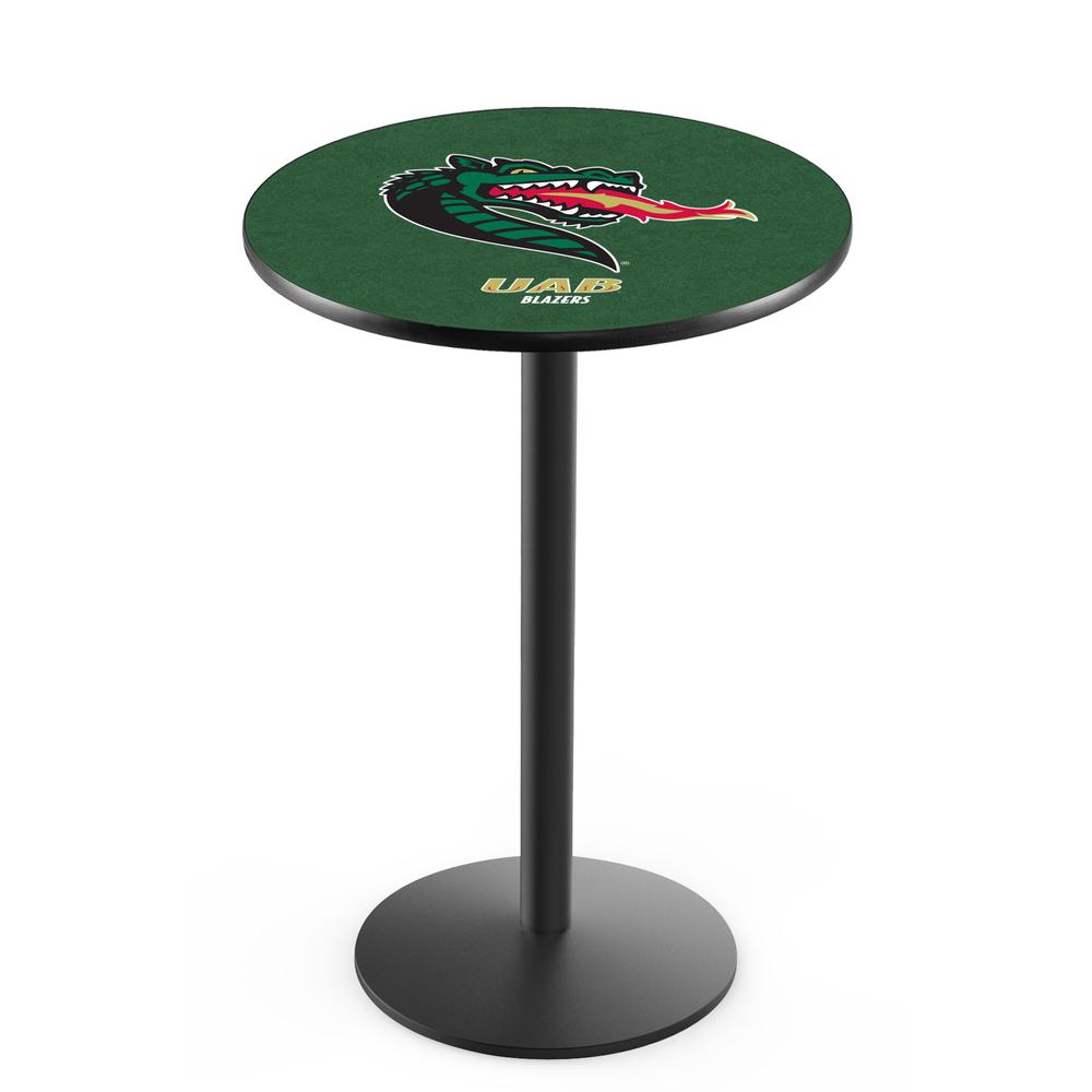 L214 University of Alabama at Birmingham 36" Tall - 36" Top Pub Table with Black Wrinkle Finish. Picture 1