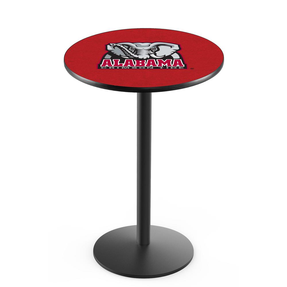 L214 University of Alabama (Elephant)  36' Tall - 36' Top Pub Table w/ Black Wrinkle Finish. Picture 1