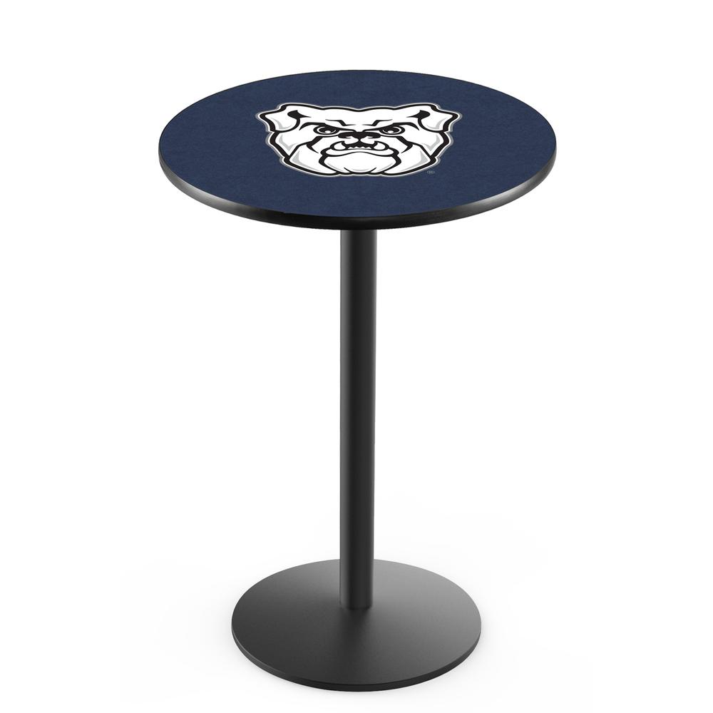 L214 Butler University 36' Tall - 36' Top Pub Table w/ Black Wrinkle Finish. Picture 1