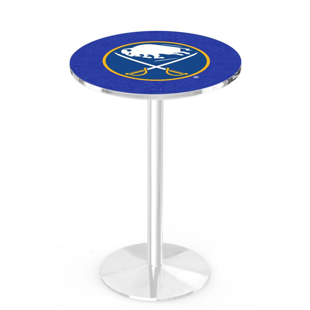 L214 Buffalo Sabres 36" Tall - 36" Top Pub Table with Chrome Finish (8365). Picture 1