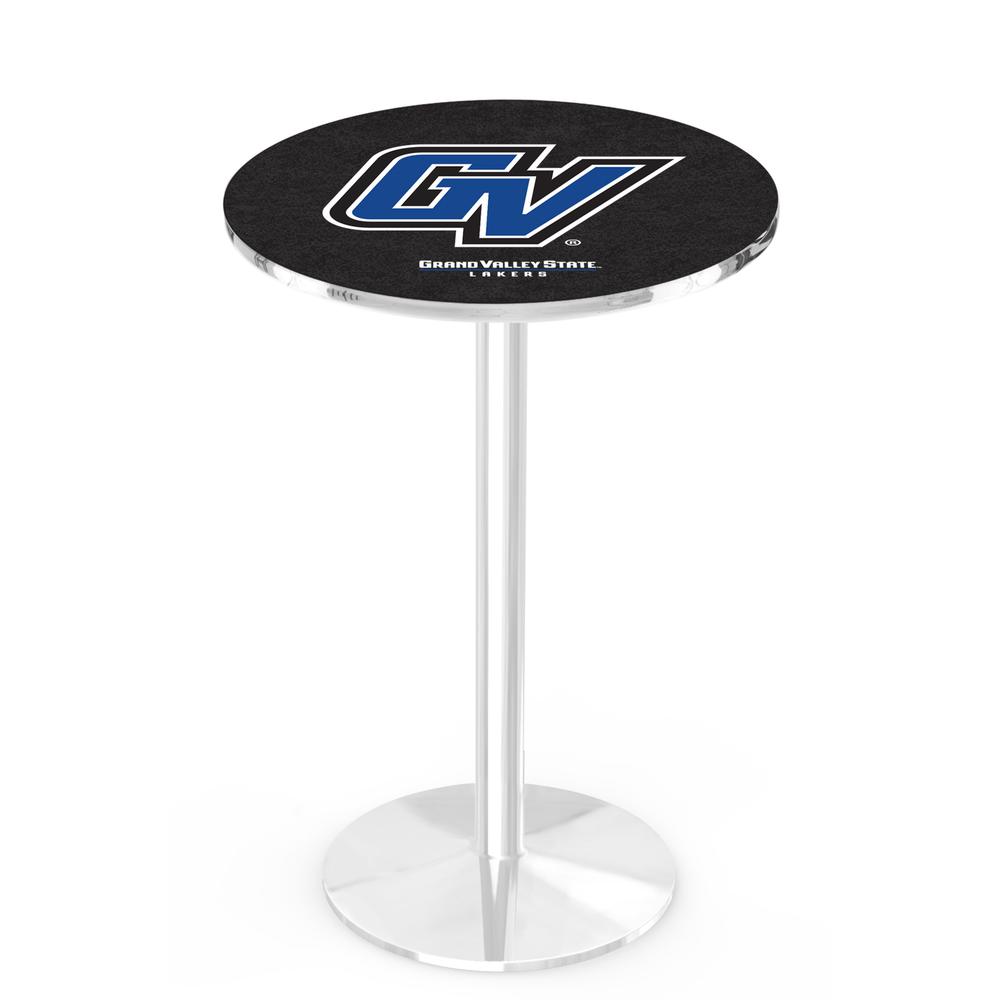 L214 Grand Valley State University 36' Tall - 36' Top Pub Table w/ Chrome Finish. Picture 1