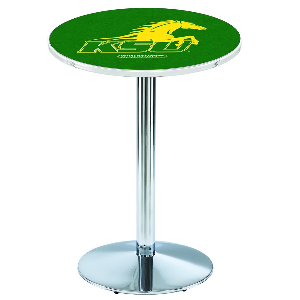 L214 Kentucky State University 36" Tall - 36" Top Pub Table with Chrome Finish. Picture 1