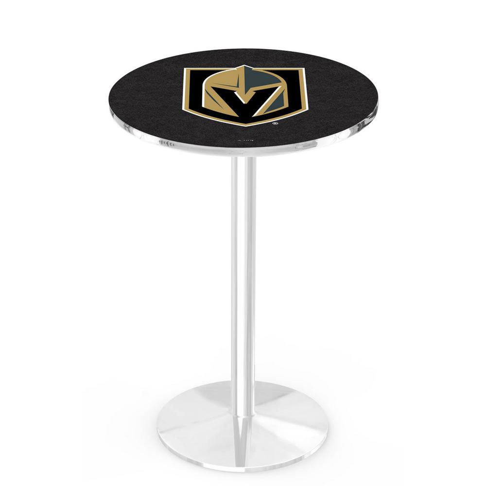 L214 Vegas Golden Knights 36' Tall - 36' Top Pub Table w/ Chrome Finish (4845). Picture 1