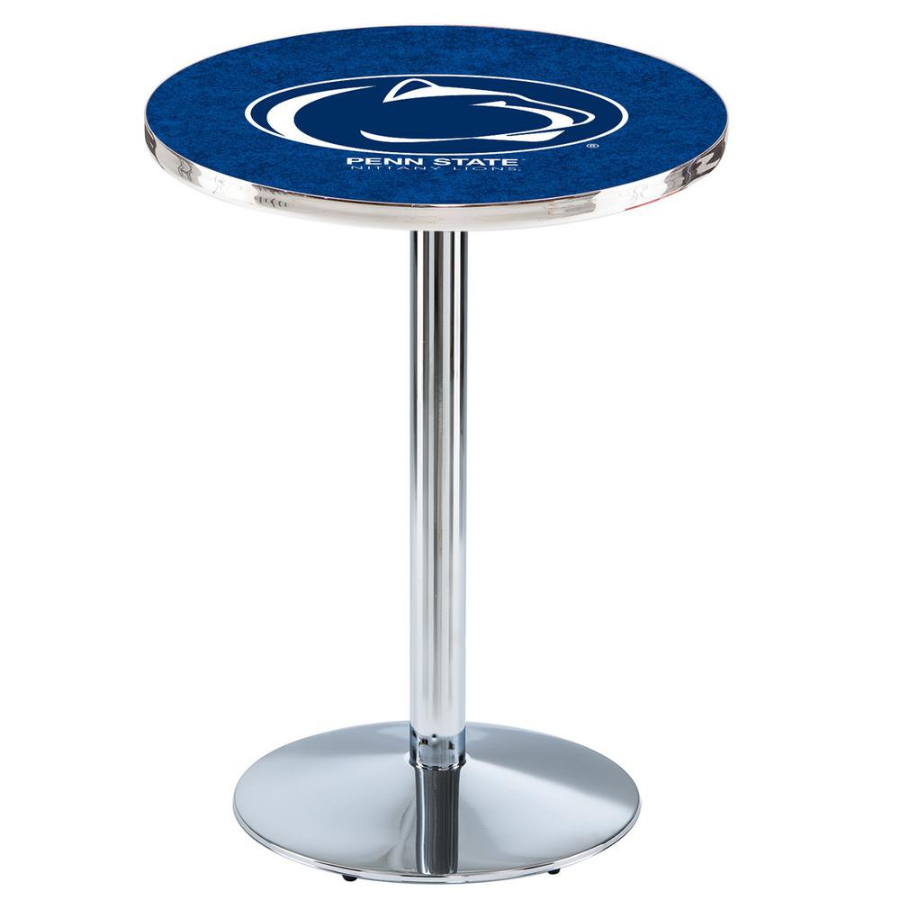 L214 Pennsylvania State University 36" Tall - 36" Top Pub Table with Chrome Finish. Picture 1