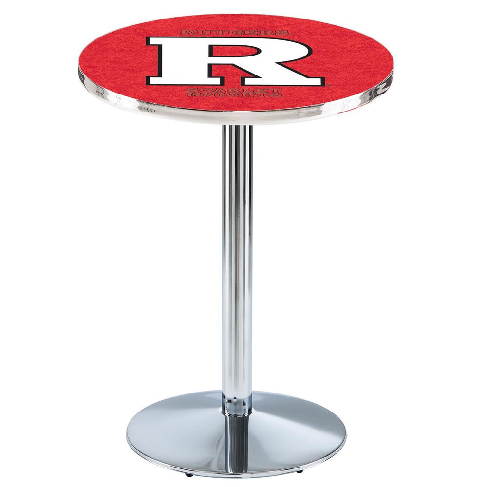L214 Rutgers 36' Tall - 36' Top Pub Table w/ Chrome Finish. Picture 1