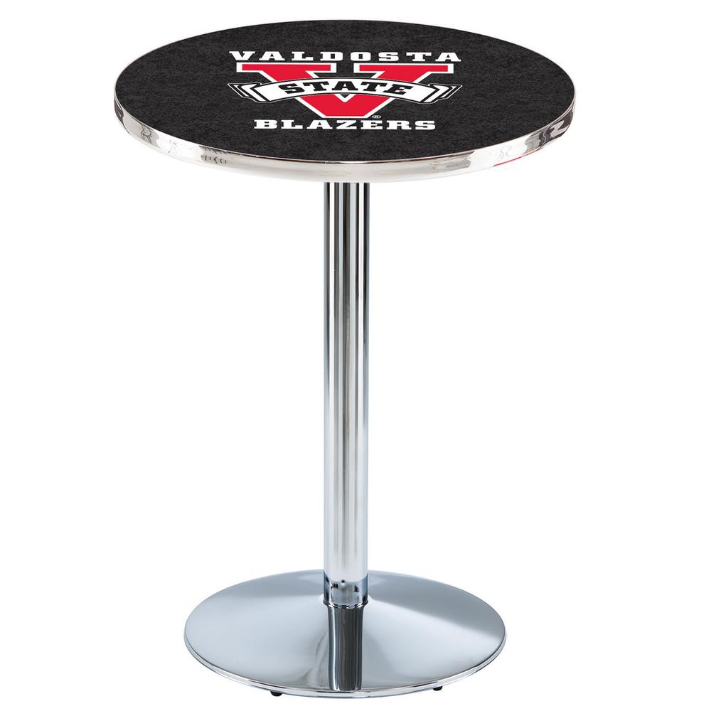 L214 Valdosta State University 36" Tall - 36" Top Pub Table with Chrome Finish. Picture 1