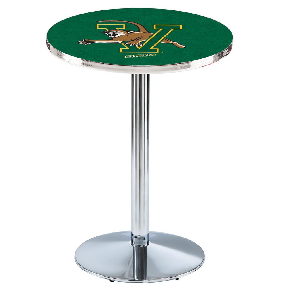 L214 University of Vermont 36" Tall - 36" Top Pub Table with Chrome Finish. Picture 1