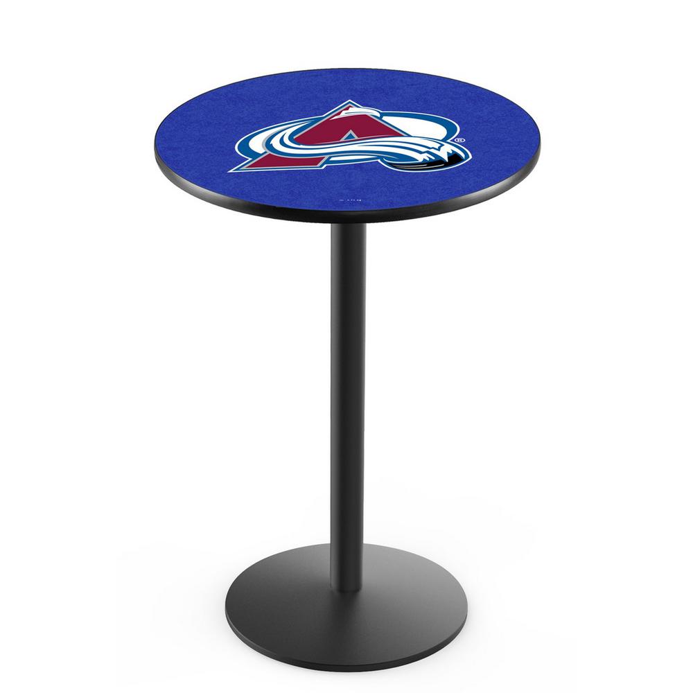 L214 Colorado Avalanche 36" Tall - 36" Top Pub Table with Black Wrinkle Finish (6699). Picture 1