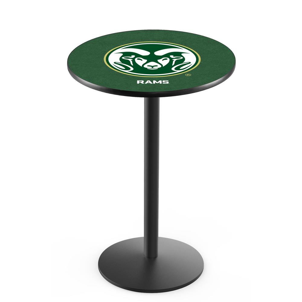 L214 Colorado State University 36' Tall - 36' Top Pub Table w/ Black Wrinkle Finish. Picture 1