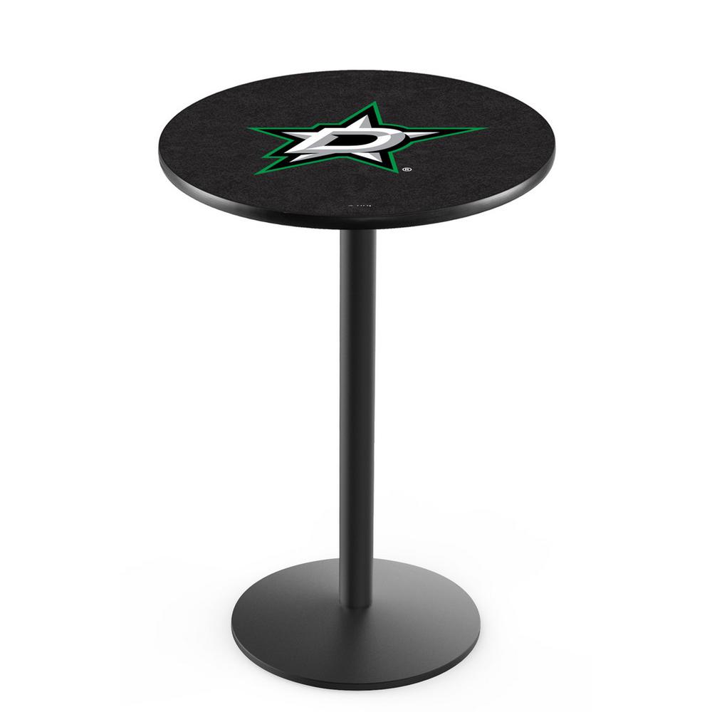 L214 Dallas Stars 36" Tall - 36" Top Pub Table with Black Wrinkle Finish (6767). Picture 1