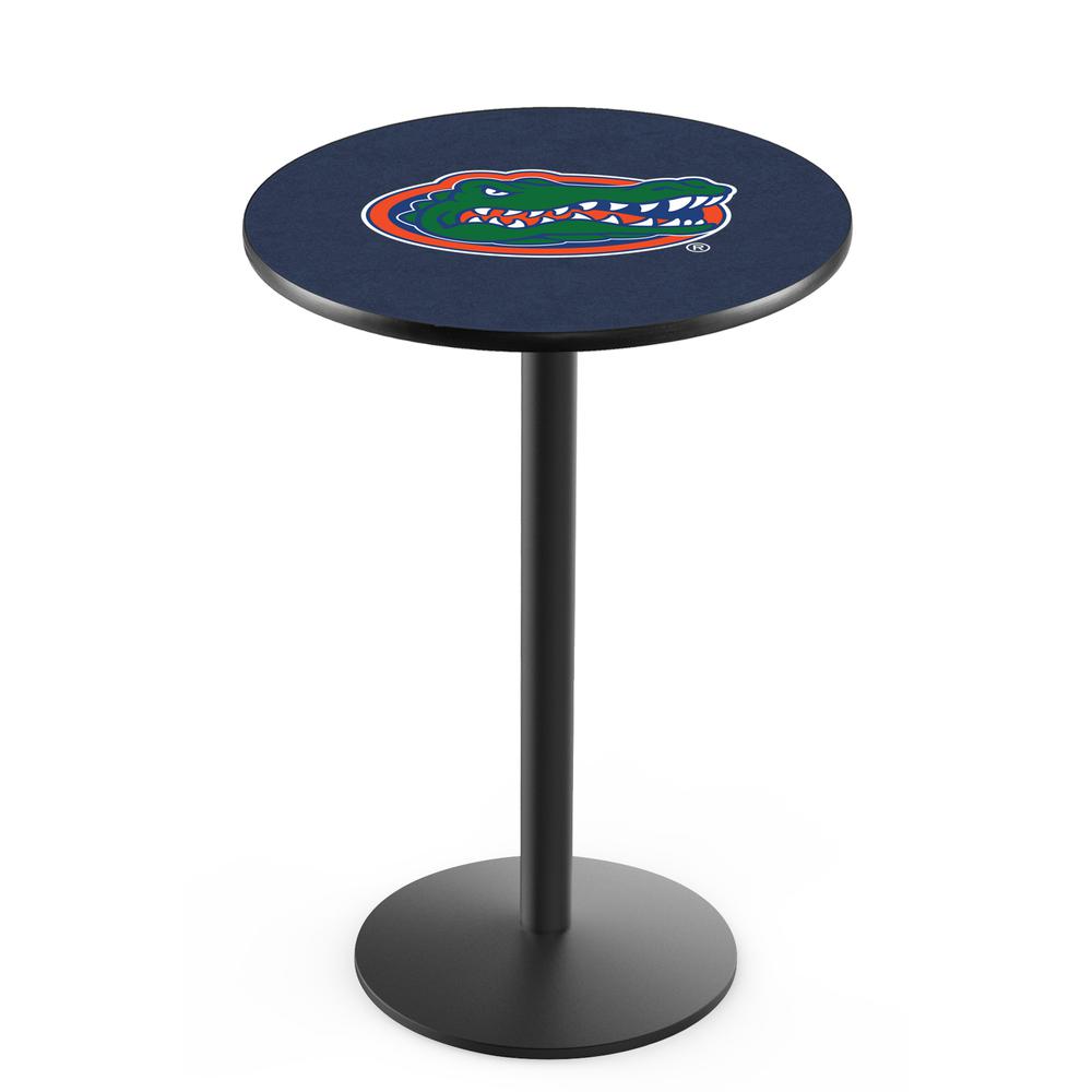 L214 University of Florida 36' Tall - 36' Top Pub Table w/ Black Wrinkle Finish. Picture 1