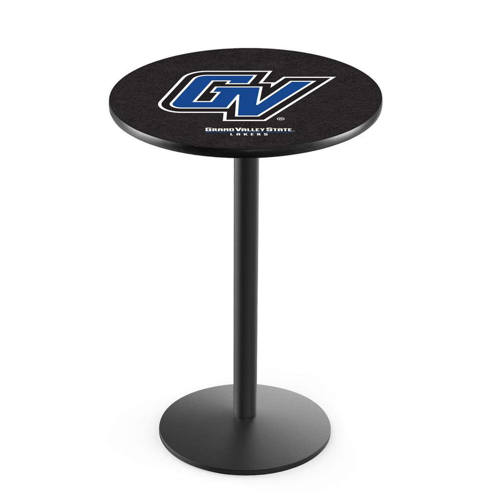 L214 Grand Valley State University 36" Tall - 36" Top Pub Table with Black Wrinkle Finish. Picture 1