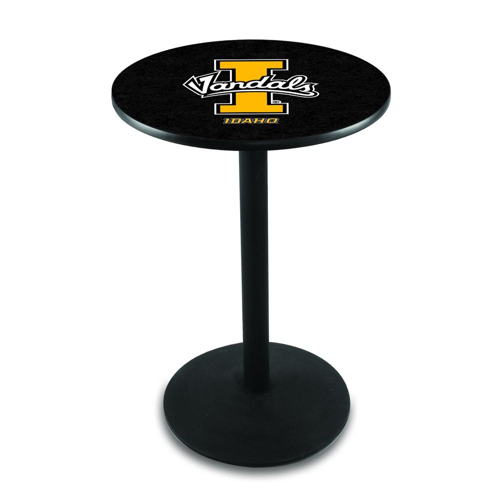 L214 University of Idaho 36' Tall - 36' Top Pub Table w/ Black Wrinkle Finish. Picture 1