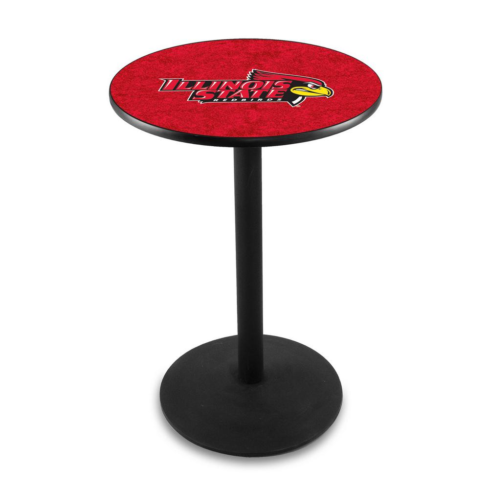 L214 Illinois State University 36' Tall - 36' Top Pub Table w/ Black Wrinkle Finish. Picture 1