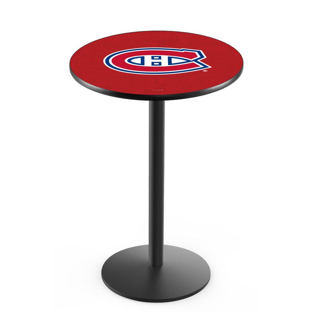 L214 Montreal Canadiens 36' Tall - 36' Top Pub Table w/ Black Wrinkle Finish (7276). Picture 1