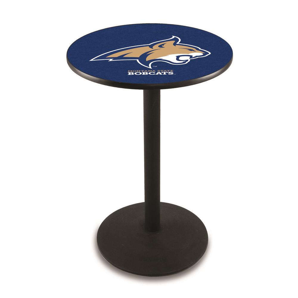 L214 Montana State University 36' Tall - 36' Top Pub Table w/ Black Wrinkle Finish. Picture 1