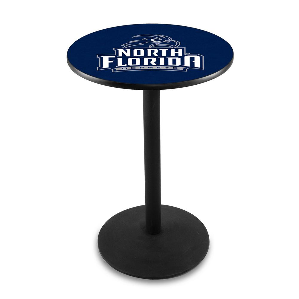 L214 University of North Florida 36' Tall - 36' Top Pub Table w/ Black Wrinkle Finish. Picture 1