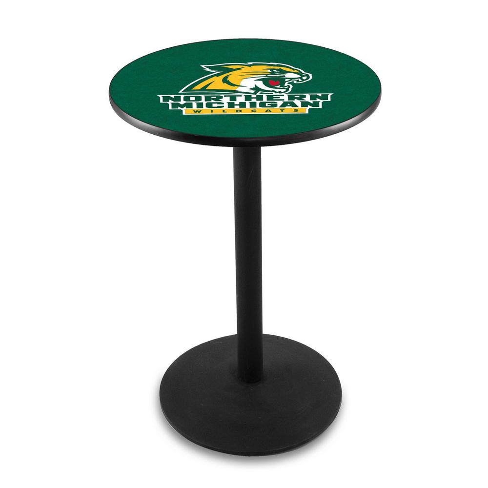 L214 Northern Michigan University 36' Tall - 36' Top Pub Table w/ Black Wrinkle Finish. Picture 1
