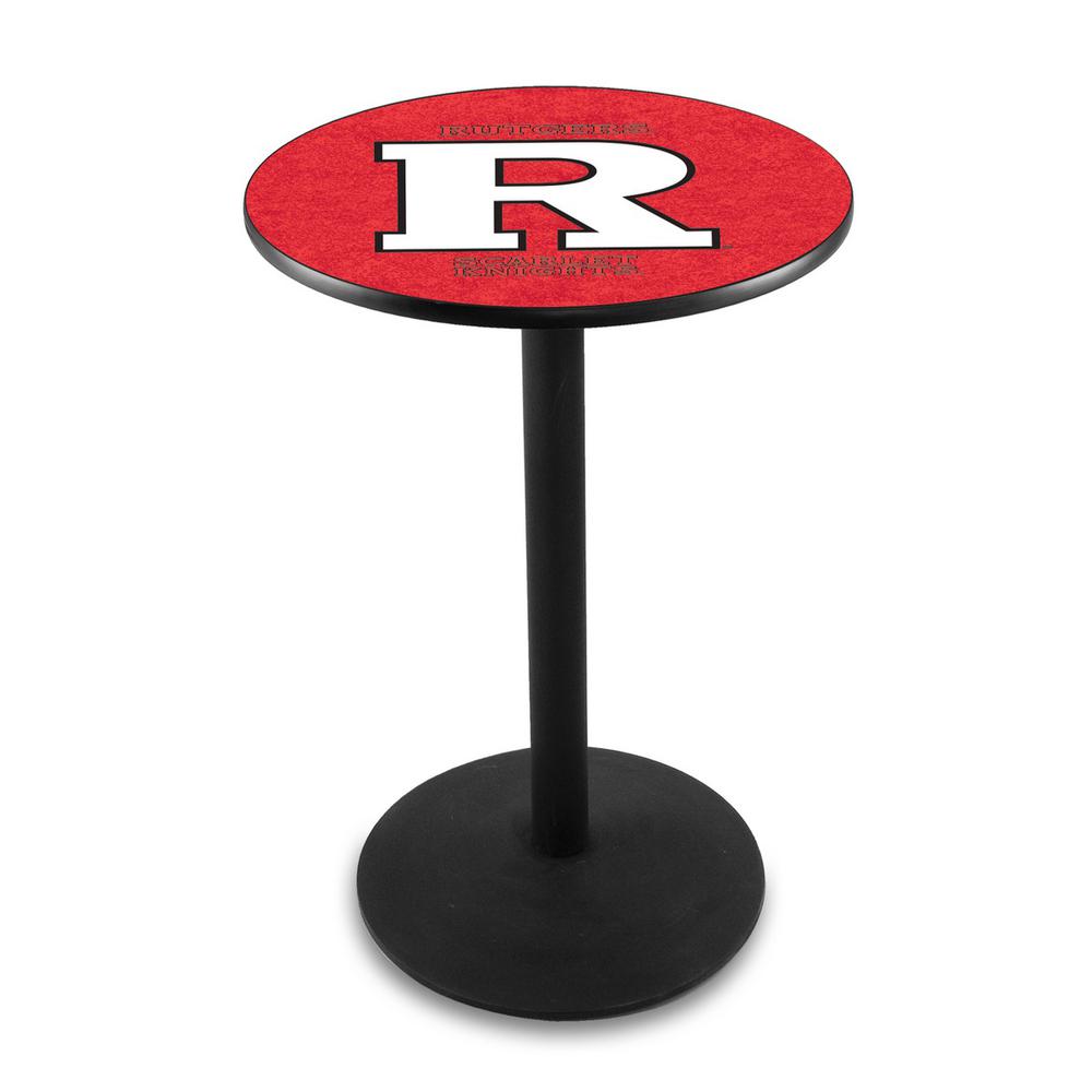 L214 Rutgers 36" Tall - 36" Top Pub Table with Black Wrinkle Finish. Picture 1
