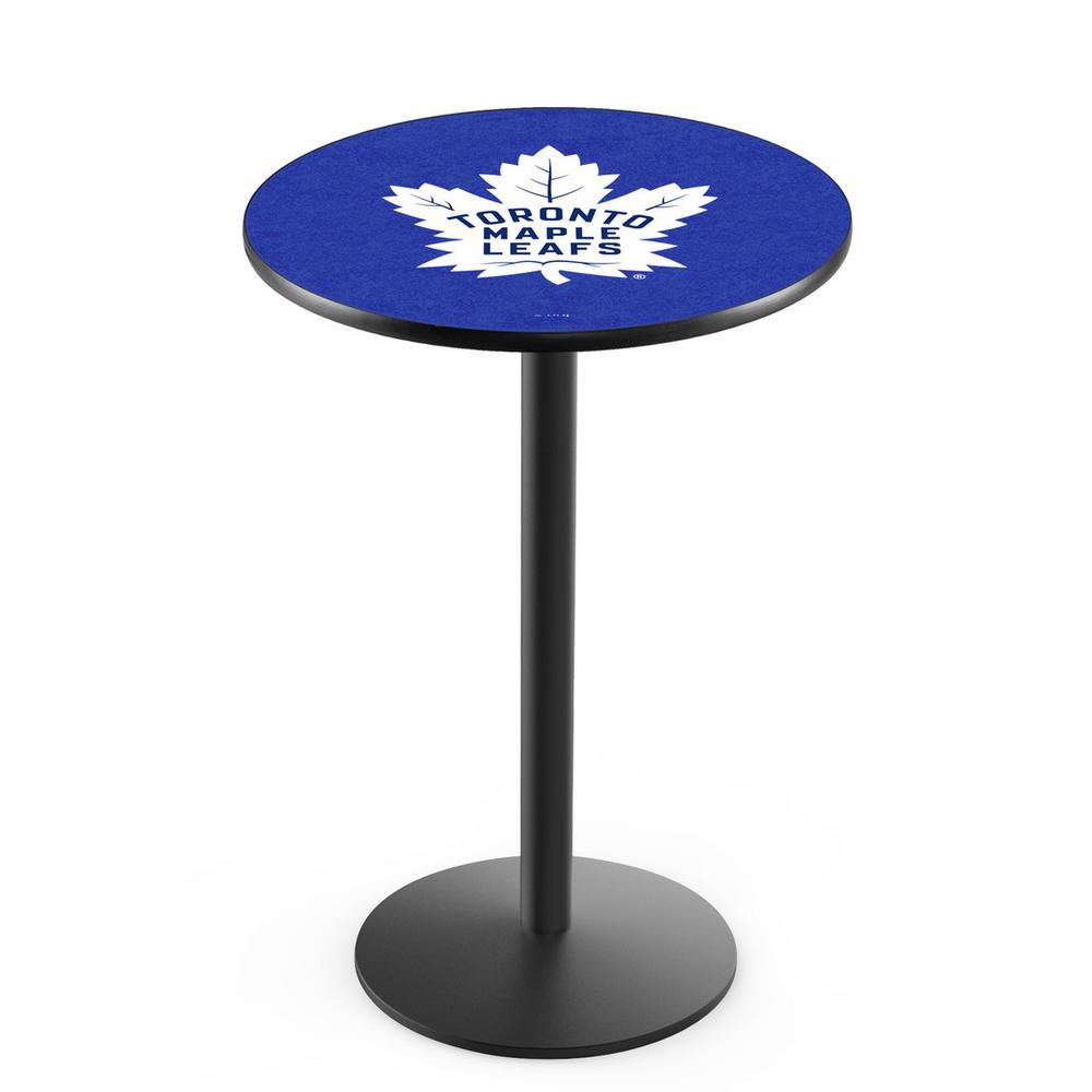 L214 Toronto Maple Leafs 36' Tall - 36' Top Pub Table w/ Black Wrinkle Finish (7832). Picture 1