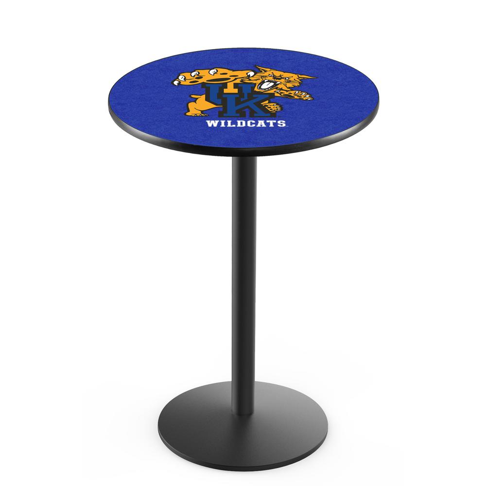 L214 University of Kentucky (Cat)  36' Tall - 36' Top Pub Table w/ Black Wrinkle Finish. Picture 1