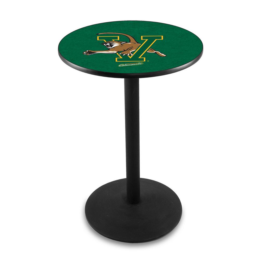 L214 University of Vermont 36' Tall - 36' Top Pub Table w/ Black Wrinkle Finish. Picture 1