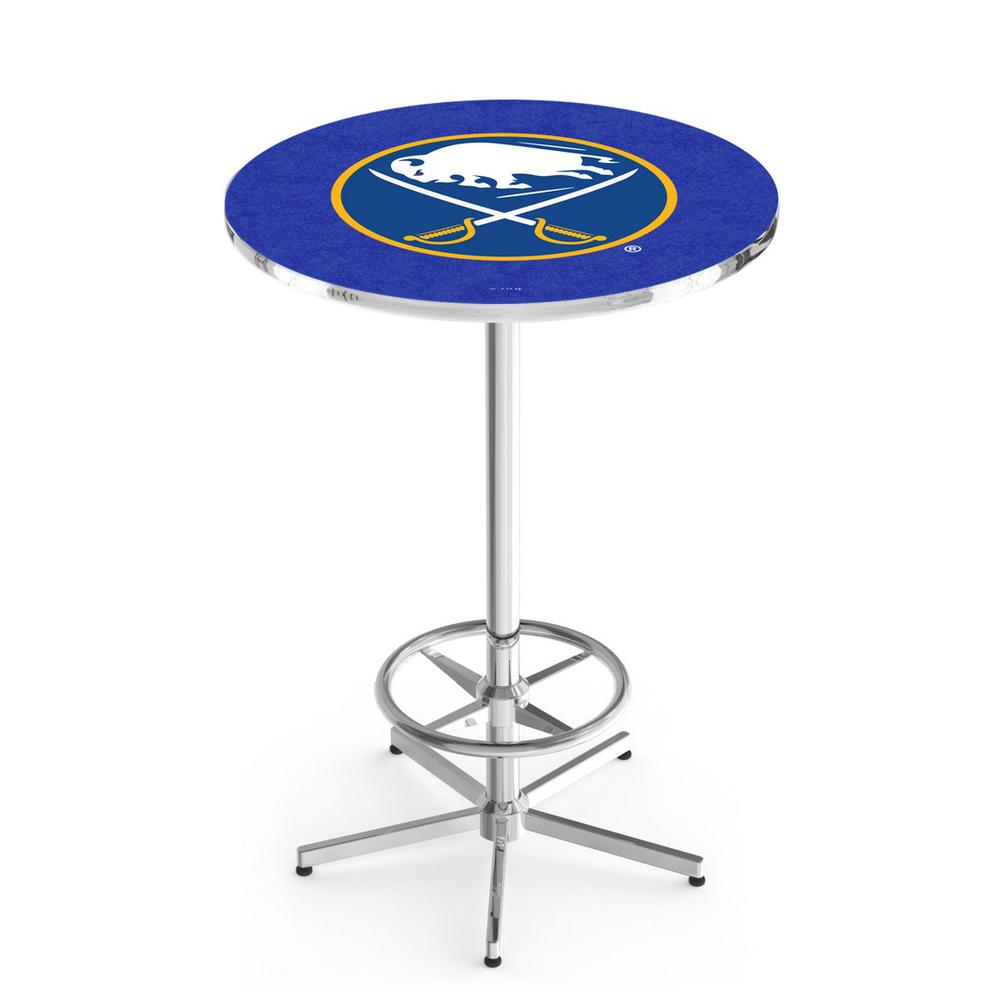 L216 Buffalo Sabres 42" Tall - 36" Top Pub Table with Chrome Finish (5677). Picture 1