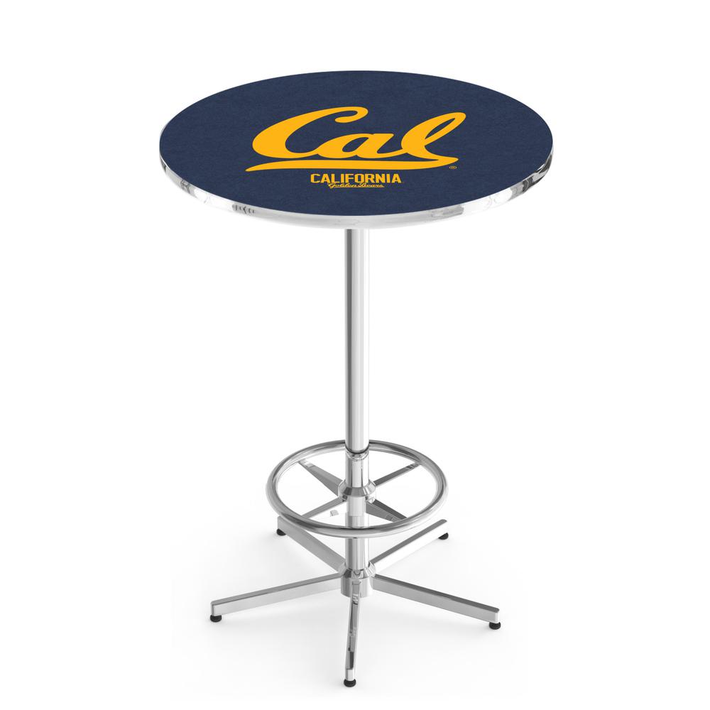 L216 University of California 42" Tall - 36" Top Pub Table with Chrome Finish. Picture 1