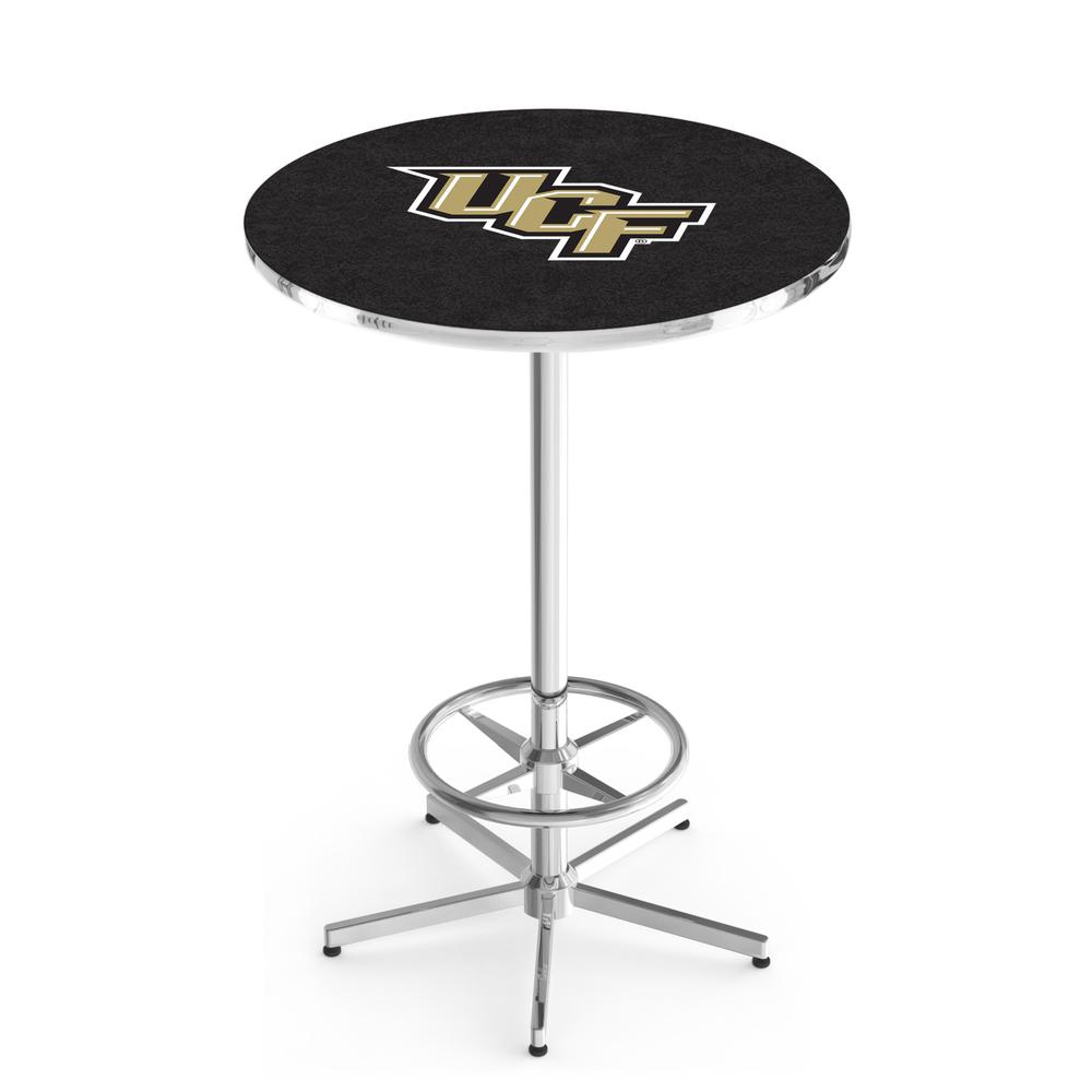 L216 University of Central Florida 42' Tall - 36' Top Pub Table w/ Chrome Finish. Picture 1