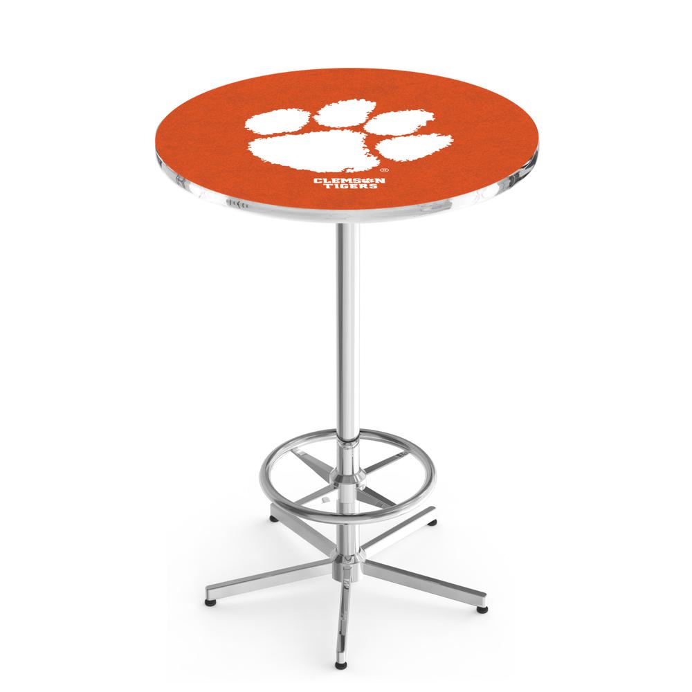 L216 Clemson 42" Tall - 36" Top Pub Table with Chrome Finish. Picture 1