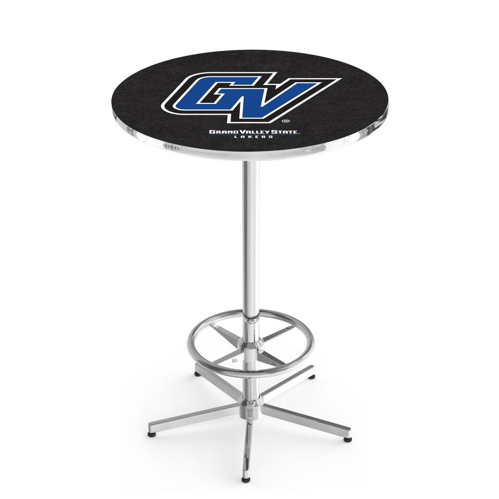 L216 Grand Valley State University 42" Tall - 36" Top Pub Table with Chrome Finish. Picture 1