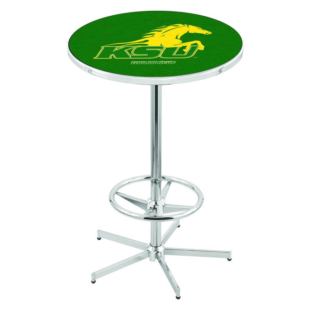 L216 Kentucky State University 42' Tall - 36' Top Pub Table w/ Chrome Finish. Picture 1