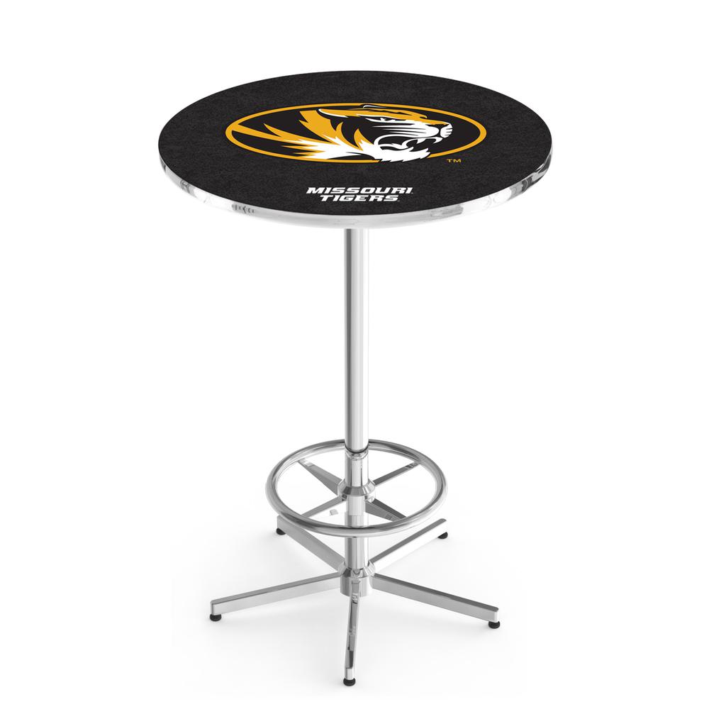 L216 University of Missouri 42" Tall - 36" Top Pub Table with Chrome Finish. Picture 1