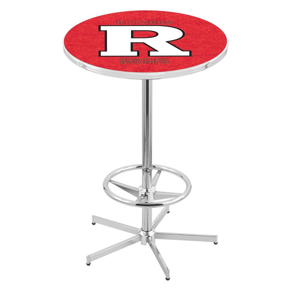 L216 Rutgers 42" Tall - 36" Top Pub Table with Chrome Finish. Picture 1