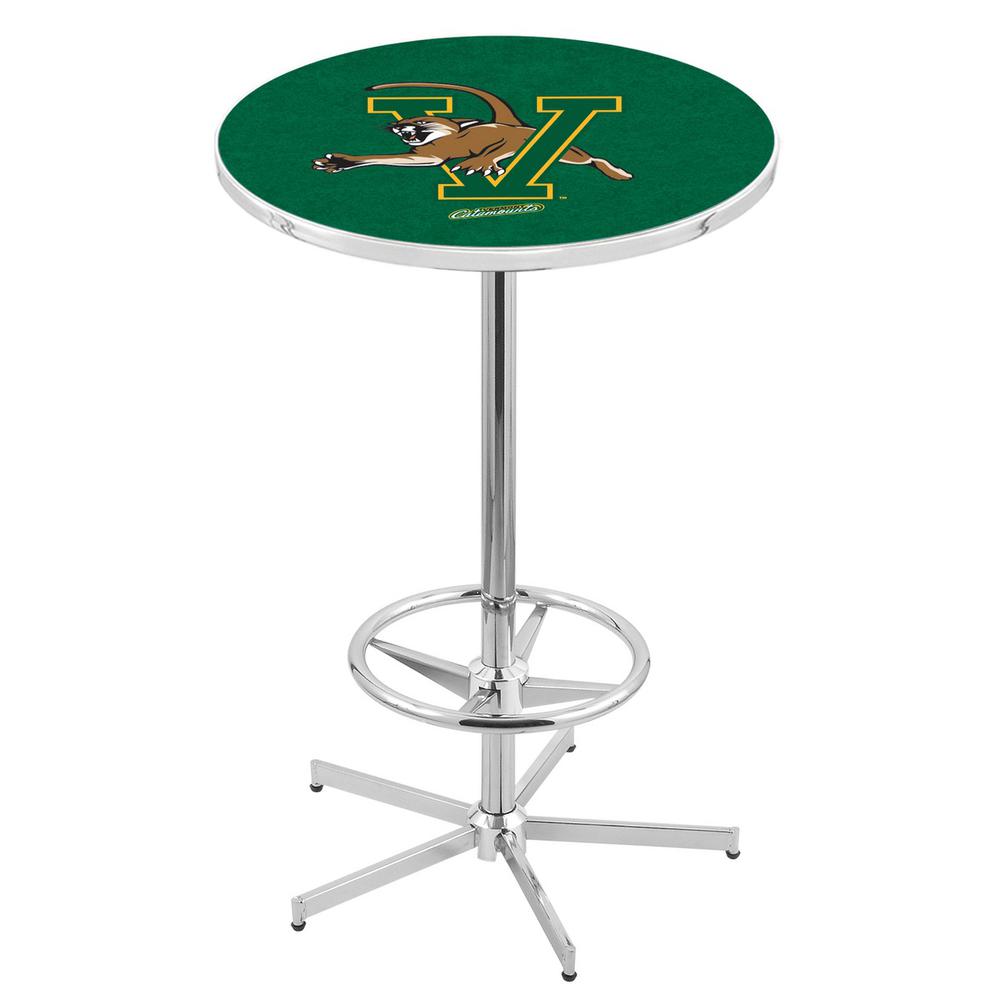 L216 University of Vermont 42' Tall - 36' Top Pub Table w/ Chrome Finish. Picture 1