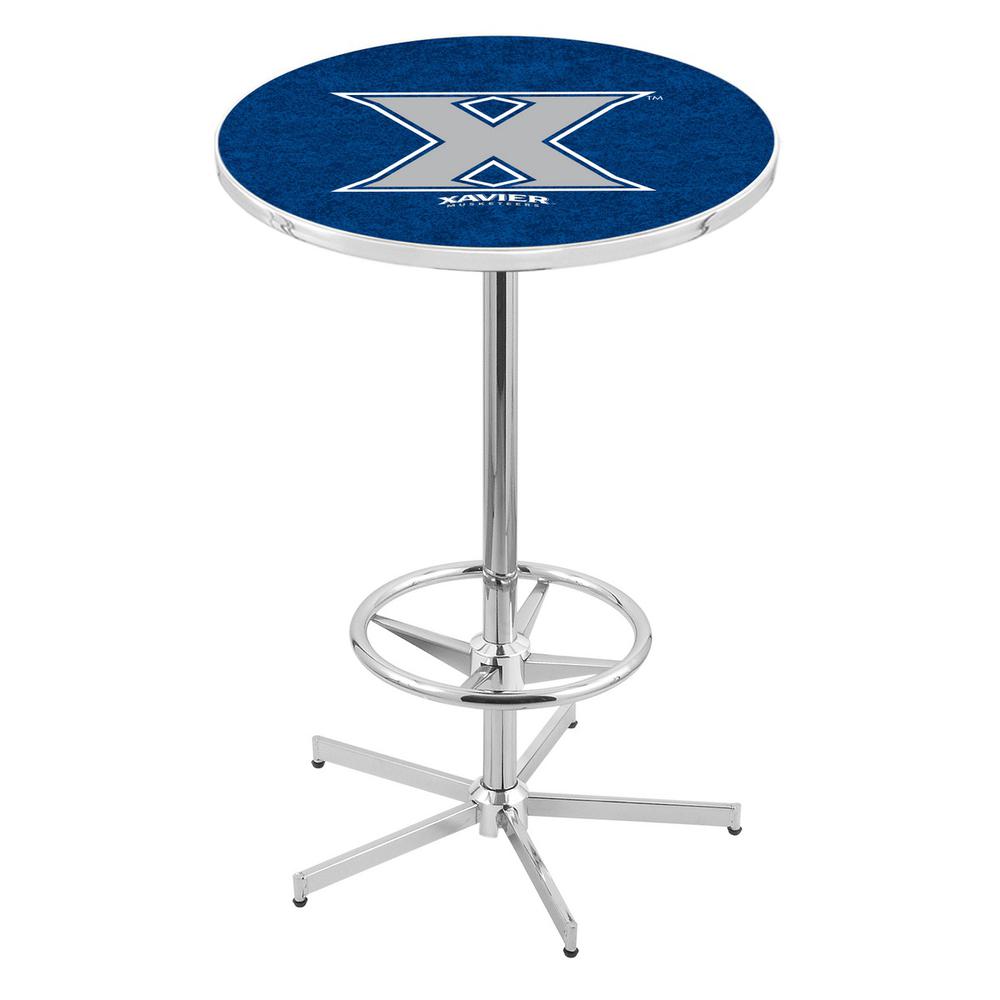 L216 Xavier 42' Tall - 36' Top Pub Table w/ Chrome Finish. Picture 1