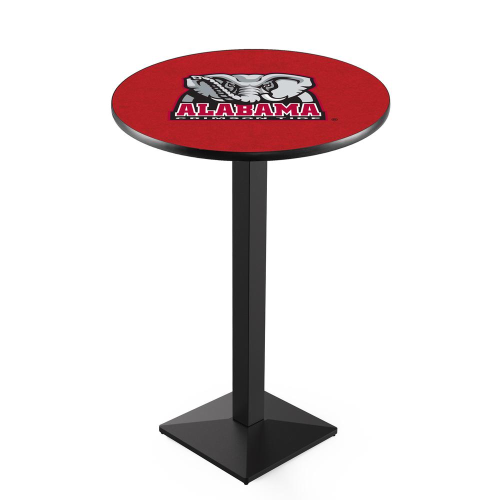 L217 University of Alabama (Elephant)  36" Tall - 36" Top Pub Table with Black Wrinkle Finish. Picture 1