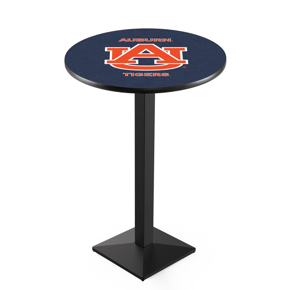 L217 Auburn University 36" Tall - 36" Top Pub Table with Black Wrinkle Finish. Picture 1