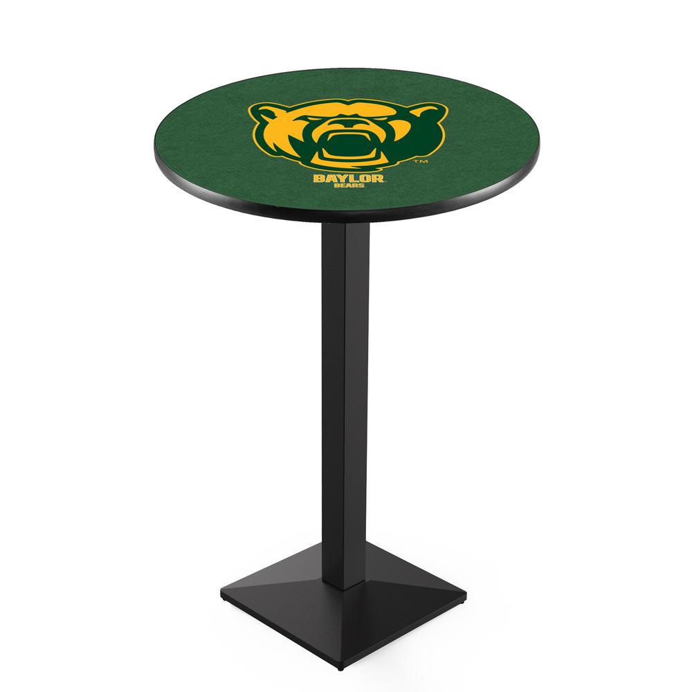 L217 Baylor University 36' Tall - 36' Top Pub Table w/ Black Wrinkle Finish. Picture 1