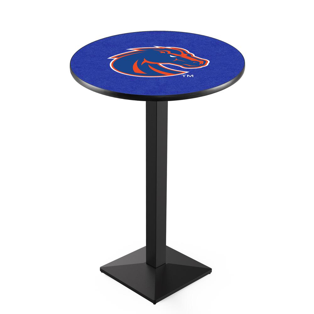 L217 Boise State University 36' Tall - 36' Top Pub Table w/ Black Wrinkle Finish. Picture 1