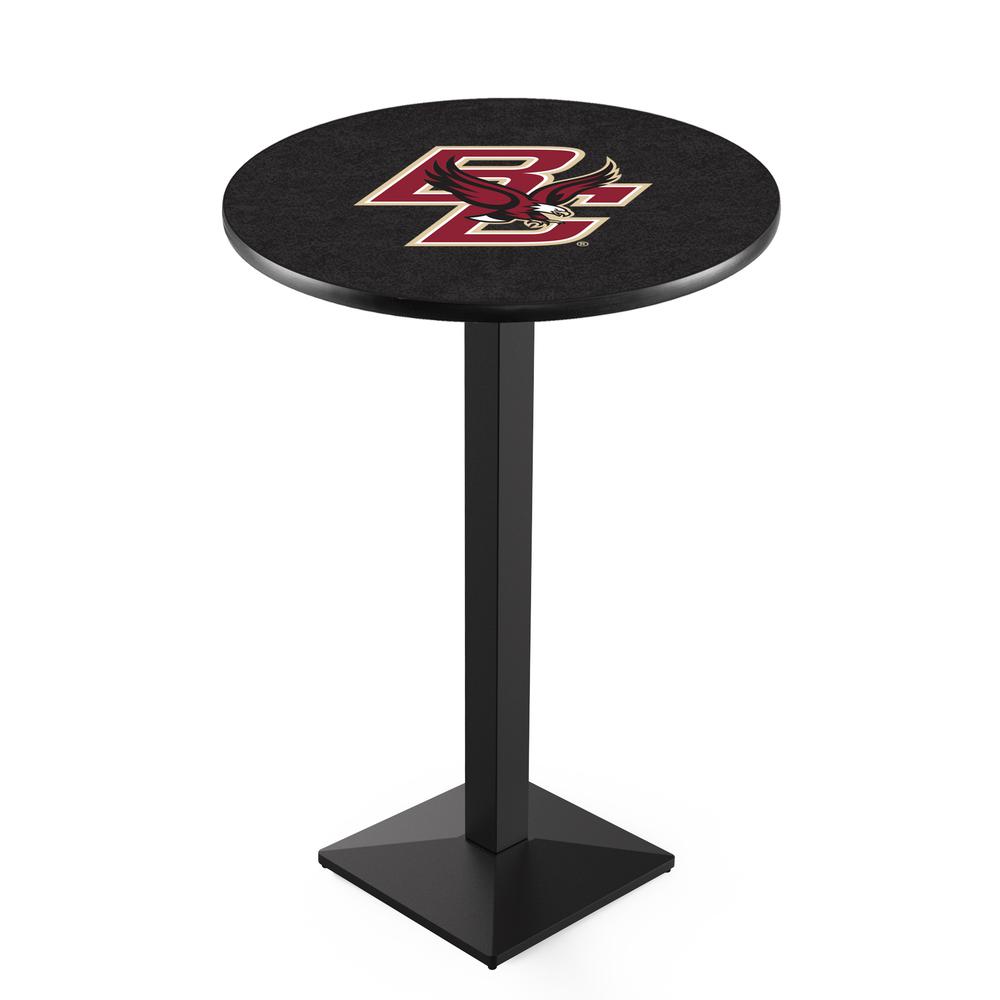 L217 Boston College 36" Tall - 36" Top Pub Table with Black Wrinkle Finish. Picture 1