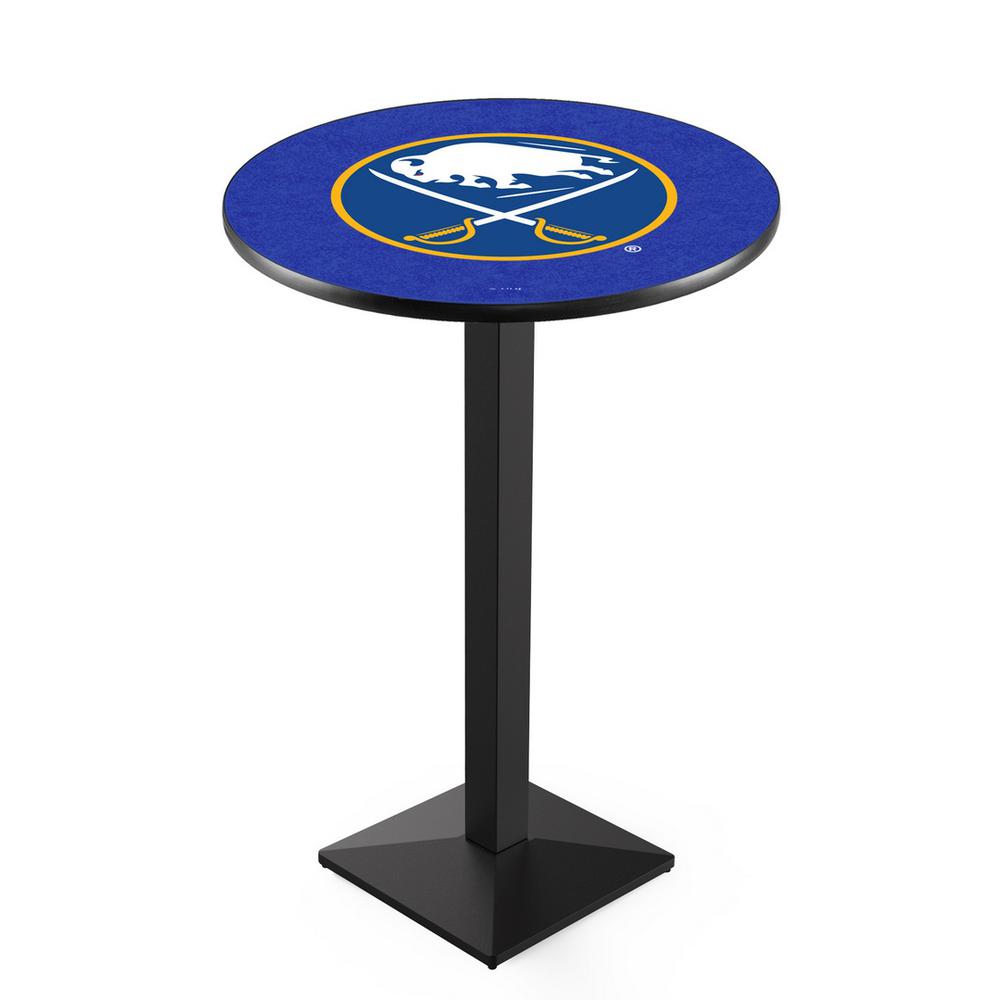 L217 Buffalo Sabres 36" Tall - 36" Top Pub Table with Black Wrinkle Finish (8470). Picture 1