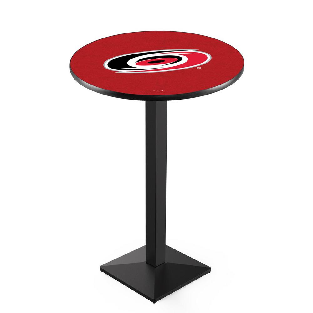 L217 Carolina Hurricanes 36" Tall - 36" Top Pub Table with Black Wrinkle Finish (8531). Picture 1